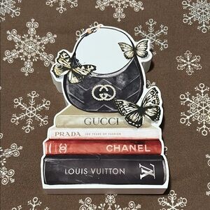 Luxury Fashion Book Stack Decor with Black and White Accents